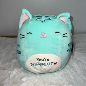 NEW Squishmallow Jules the Cat You’re Purrrfect Valentines Plush Blue Kid Squish